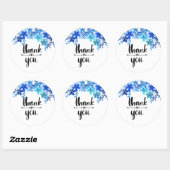 Blauer Blumenstrauß danke Ihnen Aufkleber (Blatt)