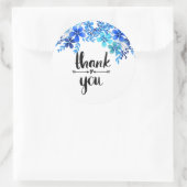 Blauer Blumenstrauß danke Ihnen Aufkleber (Tasche)