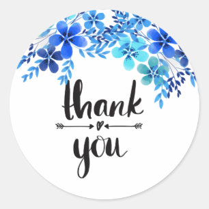 Blauer Blumenstrauß danke Ihnen Aufkleber