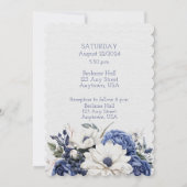 Blauer Blumenstrauß Einladung (Rückseite)