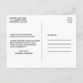 Blauer Blumenstrauß Elefant Babydusche Postkarte (Rückseite)