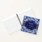 Blauer Blumenstrauß, elegant Notizblock (Innenseite)