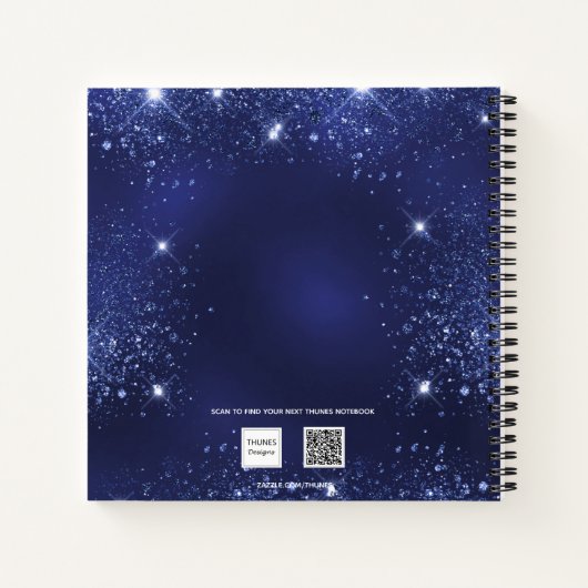 Blauer Blumenstrauß, elegant Notizblock (Rückseite)