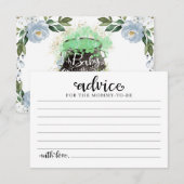 Blauer Blumenstrauß Halloween Babyduschratenkarte Einladung (Vorne/Hinten)