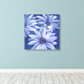 Blauer Blumenstrauß Leinwand Origineller Kunstdruc (Insitu (Holzboden))