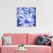 Blauer Blumenstrauß Leinwand Origineller Kunstdruc (Insitu (Wohnzimmer))