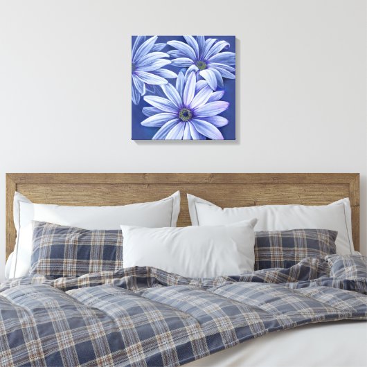 Blauer Blumenstrauß Leinwand Origineller Kunstdruc (Insitu (Schlafzimmer))
