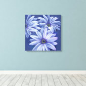 Blauer Blumenstrauß Leinwand Origineller Kunstdruc (Insitu (Holzboden))