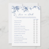 Blauer Blumenstrauß oder unter Brautparty Spielkar Einladung (Vorderseite)