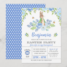Blauer Blumenstrauß Ostern Party Wasserfarben Kani
