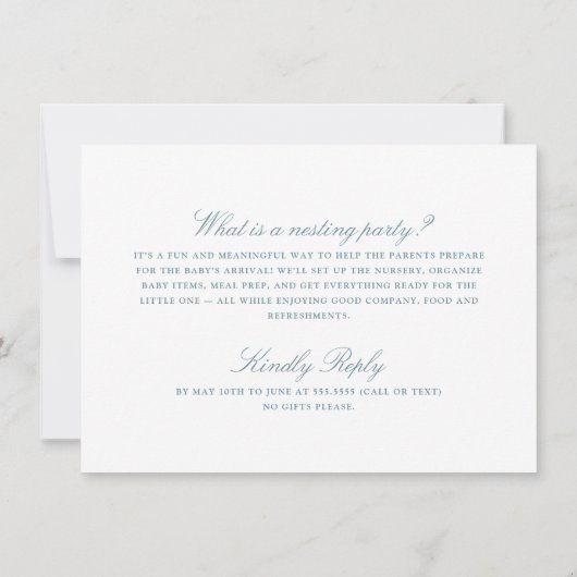 Blauer Blumenstrauß-Party Einladung (Rückseite)