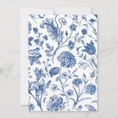 Blauer Blumenstrauß Save the Date Einladung Hochze (Rückseite)