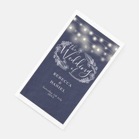 Blauer Blumenstrauß Serviette (Ecke)