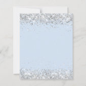 Blauer Blumenstrauß Silber 25. Jubiläum Einladung (Rückseite)