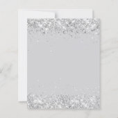 Blauer Blumenstrauß Silber 25. Jubiläum Einladung (Rückseite)