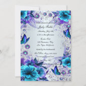 Blauer Blumenstrauß und Butterfly-Bridal-Dusche Ei Einladung (Vorderseite)