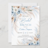 Blauer Blumenstrauß und Elfenbeinbrunch Pampas Bri