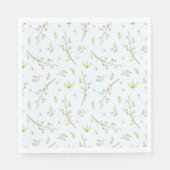 Blauer Blumenstrauß und grüne Babydusche Serviette (Vorderseite)