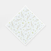 Blauer Blumenstrauß und grüne Babydusche Serviette (Ecke)