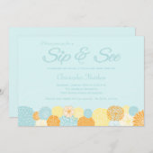 Blauer Blumenstrauß und neue Party Einladung des B (Vorne/Hinten)