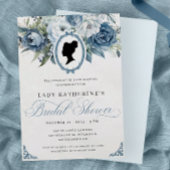 Blauer Blumenstrauß Vintag Bridal Dusche Einladung