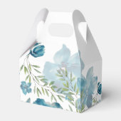 Blauer Blumenstrauß Wasserfarbe Handgestrichen Geschenkschachtel (Rückseite)