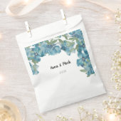 Blauer Blumenstrauß Wasserfarbe Handgestrichen Geschenktütchen (Ausgeschnitten)