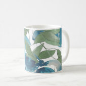 Blauer Blumenstrauß Wasserfarbe Handgestrichen Kaffeetasse (VorderseiteRechts)