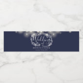 Blauer Blumenstrauß Wasserflaschenetikett (Einzelnes Label)