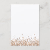 Blauer Blumenstrauß & Weizenfeld Moderner Empfang Begleitkarte (Rückseite)