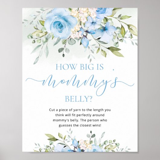 Blauer Blumenstrauß wie groß ist das Bauchspiel Poster (Vorne)