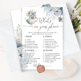 Blauer Blumentee Party, was auf Ihrem Handyspiel i