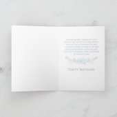 Blauer Blumenwreath-Ehefrau-Geburtstag Karte (Innenseite)