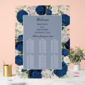 Blauer Blumenzahn - Transparente Sitzkarte Acrylschild (Hochzeit)