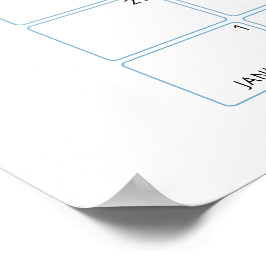 Blauer Blumenzauber Der Fälligkeitskalender Poster (Ecke)