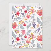 Blauer Blumenzauber Einladung (Rückseite)