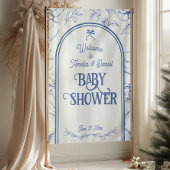 Blauer Blumenzauber Klassischer neutraler Empfang Wandteppich