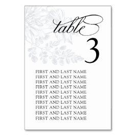 Blauer Blumenzauber Tischnummer