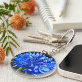 Blauer Blumenzauber, zweiseitige Schlüsselring (Vorderseite rechts)