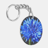 Blauer Blumenzauber, zweiseitige Schlüsselring (Vorderseite links)