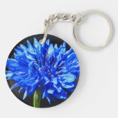 Blauer Blumenzauber, zweiseitige Schlüsselring (Rückseite)