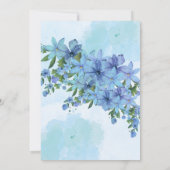 Blauer Blumenzaufen mit Foto Einladung (Rückseite)