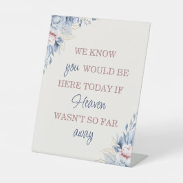 Blauer Blumenzettel Sockelschild