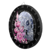 Blauer Blumenzucker Skull Rosa Blume Dartscheibe (Vorderseite rechts)