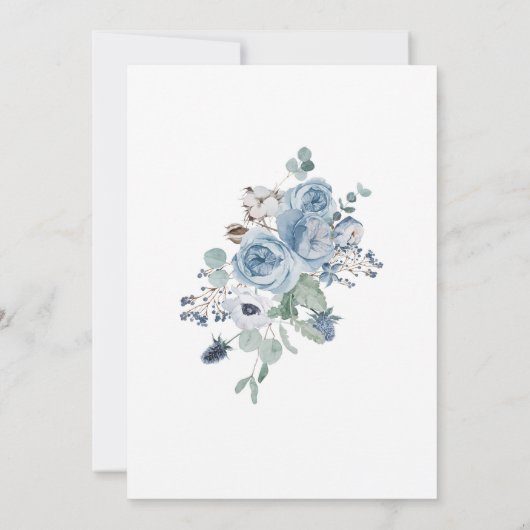 Blauer Blumenzwerg Einladung (Rückseite)