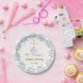 Blauer Blumenzwerg Pappteller (Party)