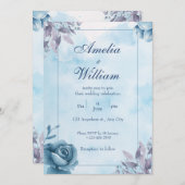 Blauer Blumenzwiebeln Einladung (Vorne/Hinten)