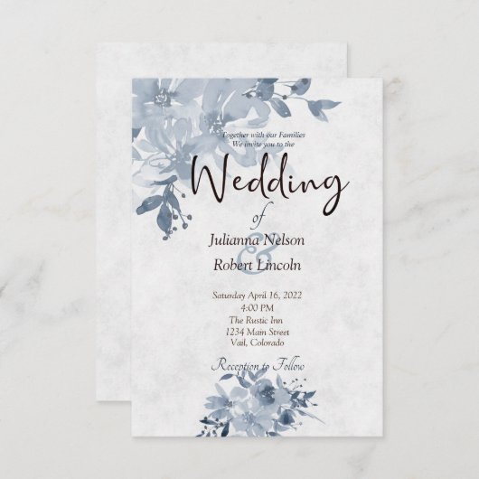 Blauer Blumenzwiebelwettbewerb Einladung (Vorne/Hinten)