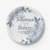 Blauer Blumenzwiebelzettel Teller (Vorderseite)