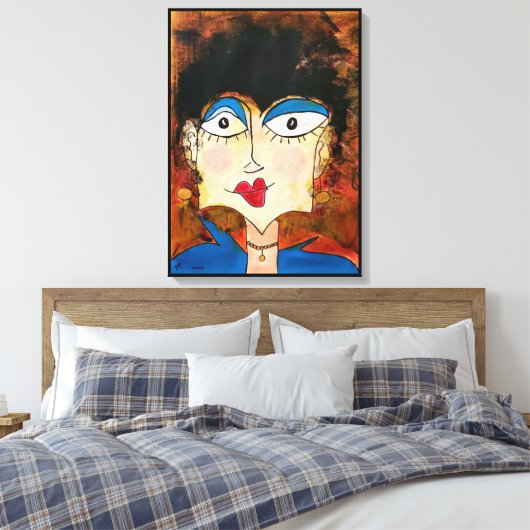 Blauer Bluse Leinwanddruck (Insitu (Schlafzimmer))